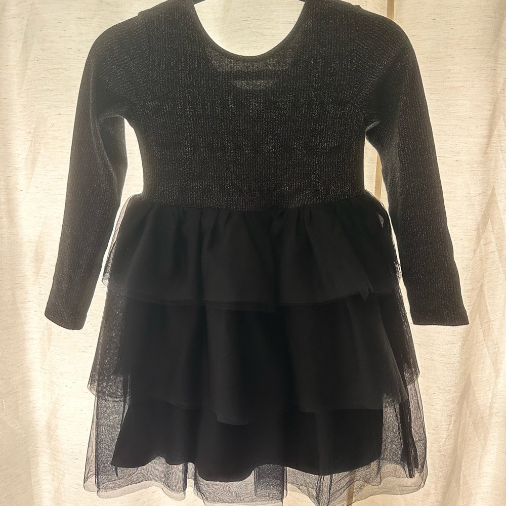 Hanna Andersson Black Fit and Flare Long Sleeve Dress